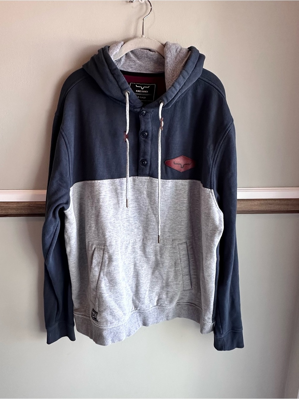 Kimes Ranch Ogden Hoodie Sweatshirt Gray Navy